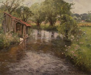 Wash-house on the Banks of the Lunain by Frederick Charles Vipont Ede